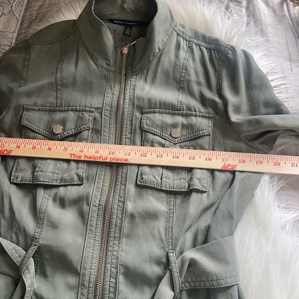 White House Black Market Sz 6 Olive Green Women’s Utility Jacket - Picture 11 of 13
